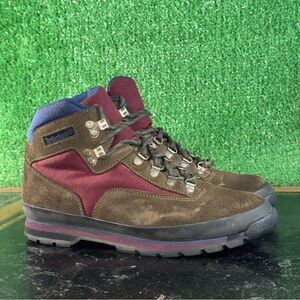 Timberland Euro Hiker Brown Burgundy Navy Blue 95087 Men’s Size 10 Vintage 90s